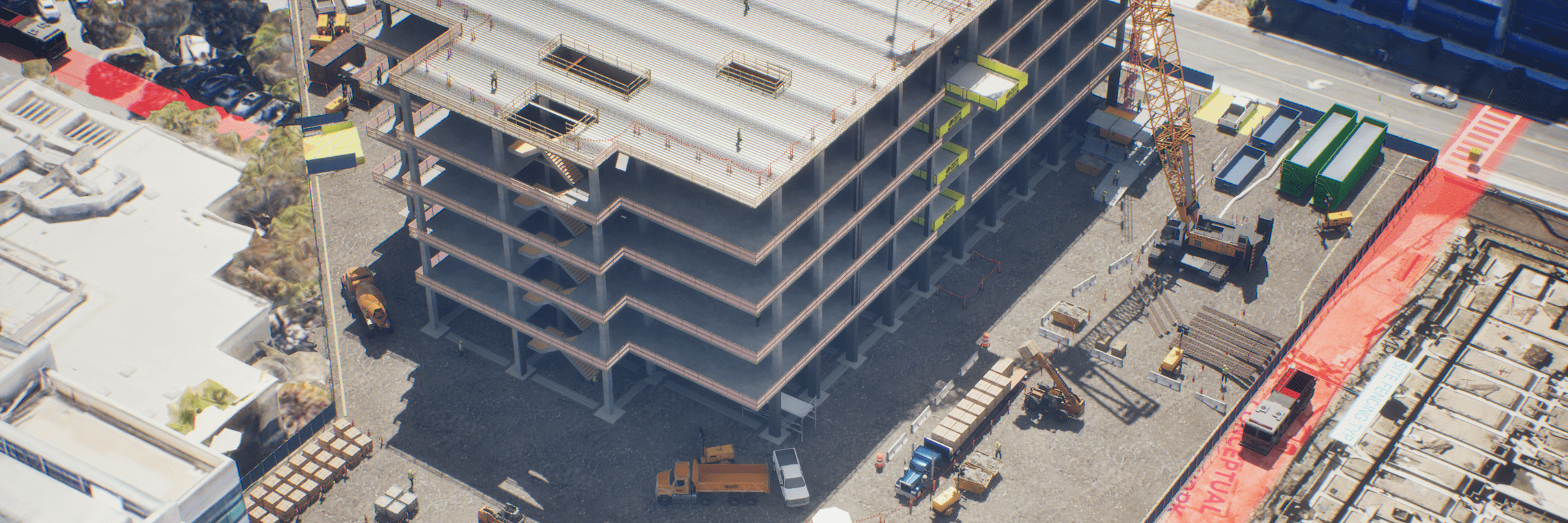 Pursuit render highlighting traffic into a jobsite